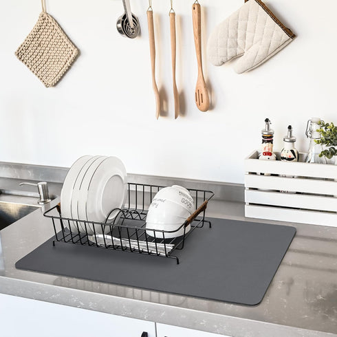 GRANNY SAYS Dish Drying Mat for Kitchen Counter, Coffee Bar Mat for Countertops, Super Absorbent Drying Mat Fit Under Coffee Maker, Coffee Accesso...