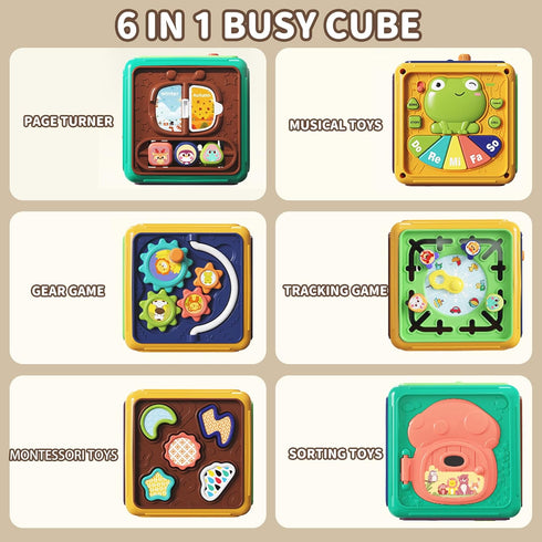 Montessori Toys for 1 Year Old - Toys for Ages 0-2, Frog Musical Learning Busy Cube, Kids Toddler Sensory Toys for 1 2 3 Year Old Boys Girls, Chri...