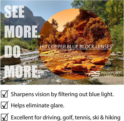 proSPORT Bifocal Sunglasses Safety for Men and Women. High Definition Blue Blocking Lenses....