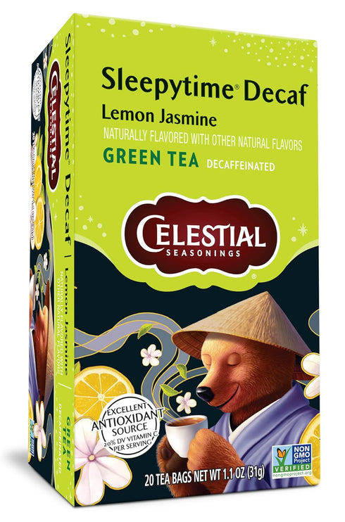 Celestial Seasonings Sleepytime Decaf Lemon Jasmine Green Tea Bags 20 Tea Bags...