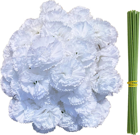 Marigold Flower Heads Bulk 50Pcs, Silk Marigold Artificial Flowers for Diwali Home Decor DIY Wreath Garland Craft Baby Shower Wedding Party Decora...
