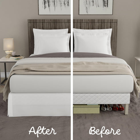 TODAY'S HOME Classic Tailored, Microfiber, 14" Drop Length Bed Skirt Dust Ruffle, King, White TOH25014WHIT04...