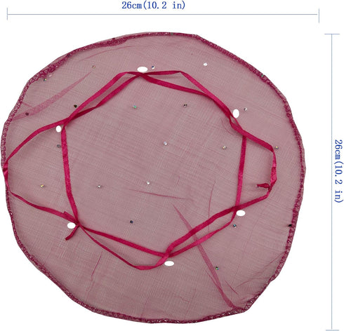 100pcs Sheer Organza Favor Bags Round Drawstring Organza Jewelry Candy Pouch 26cm/10.2 inch Diameter Christmas Wedding Party Favor Gift Packaging ...