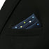 S&W SHLAX&WING Ties for Men Dark Blue with Yellow White Green Matching Pocket Square Only...
