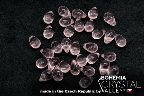 Teardrop Glass Beads for Jewelry Making Set - 120+ Bead Kit of 6x9mm Pendant Drop Beads in 4 Gentle Distinct Colors: Pink, Opal Turquoise, Amber, ...