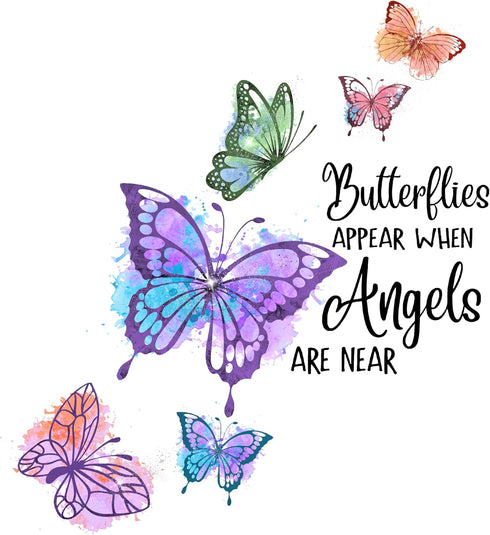 Fabric Panel 8"x8" Memoriam Memory Butterflies 100% Cotton Quilting Panel Square AM1578...
