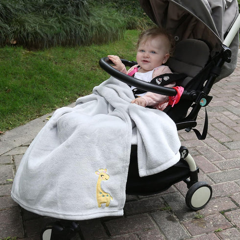 DaysU Plush Flannel Baby Blanket Super-soft Lightweight, Embroidered Fleece Baby Blanket for Girls, Portable Bed Throws for Baby Crib and Toddler ...