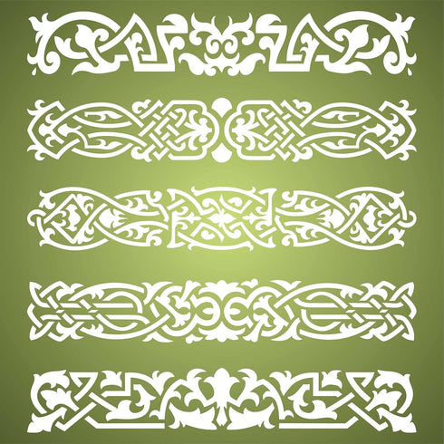 Stencils for Walls: Celtic Clip Stencil, 12 x 13 inch (L) - Irish Celts Viking Barrette Hairclip Knotwork Design Woven Ethnic Braided Protection K...