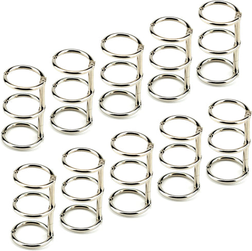 Pack of 10, 3 Ring Metal Loose Leaf Binders Book Rings with 20mm 0.8 Inch Inner Diameter Silver Ring Binders for Notebooks Photo Album DIY Travel ...