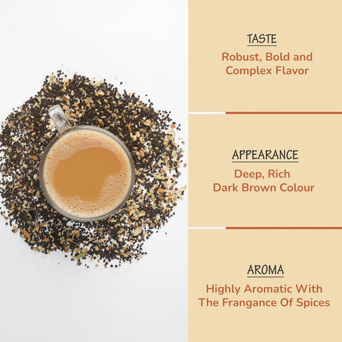 BREWIX, Masala Chai Tea Loose Leaf CTC TEA (50+ Cups, 3.53oz/100g) Strong Robust & Aromatic, All Natural | Blended with Exotic Spices | Ginger, Ci...