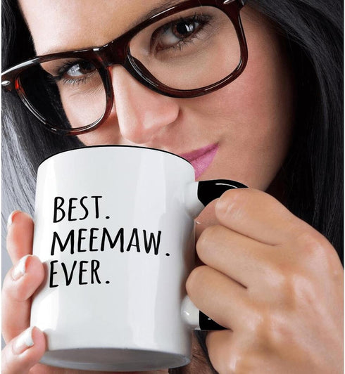3dRose Best Meemaw Ever Mug, 1 Count (Pack of 1), Black...