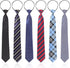 Geyoga 6 Pcs Zipper Ties for Boys Girls Men Women Pre Tied Adjustable Necktie for School Uniform Business Wedding (Classic Style)...
