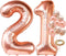 KatchOn, Big Rose Gold 21 Balloon Number - 40 Inch, 21th Birthday Decorations for Girls | Rose Gold Number 21 Balloon with Confetti Balloons | 21t...