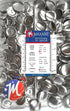 50 Buttons to Cover - Made in USA - Self Cover Buttons with FLat Backs size 45 with Tool...