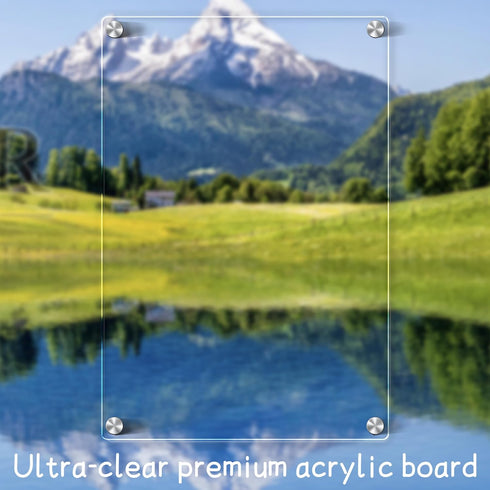 Acrylic Magnetic Dry Erase Board for Fridge 12"x8" Small Magnetic Whiteboard for Fridge Magnetic Acrylic Dry Erase Board for Refrigerator Clear Ac...