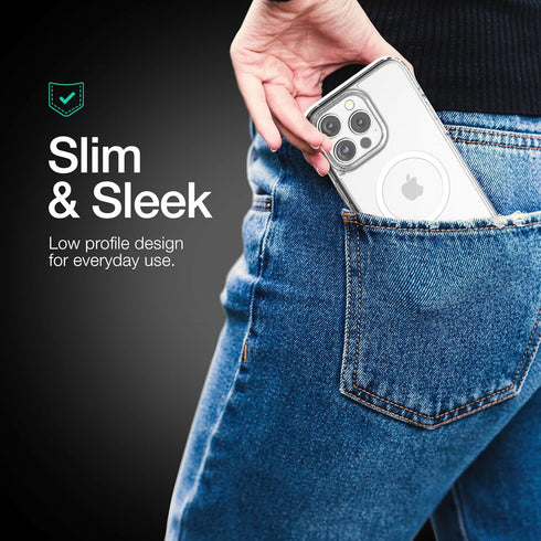 ENCASED Privacy Case, Designed for iPhone 15 Pro (2023) Slim-fit Clear Case with Anti-Spy Screen Protector, 9H Tempered Glass (Compatible with Mag...