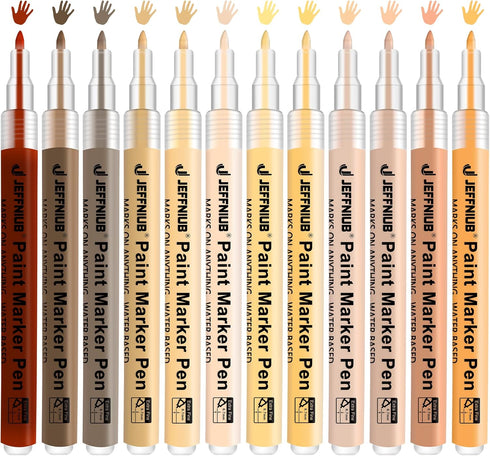 Skin Tone Acrylic Paint Pens, Paint Markers for Wood,Glass,Fabric,Rocks Painting Paint Pens (0.7skin tone)...