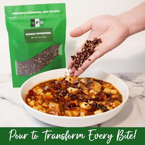 NPG Premium Szechuan Red Peppercorns Sichuan Whole Peppercorns 4 Ounces, A Mouth-numbing Spice, Red Sichuan Peppers for Kung Pao Chicken, Mapo Tof...