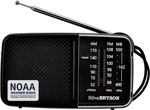 NOAA Weather Radio SilvaBRYSON, Emergency AM/FM Battery Operated Handheld Radio with Speaker and Best Reception for Hurricane, Home, Running. Conv...