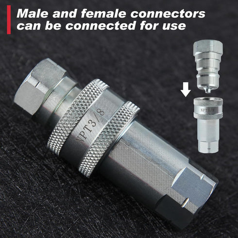 3/8” NPT Thread Ag Hydraulic Quick Connect Tractor Couplers with Dust Caps Ag ISO 7241-A Hydraulic Quick Connect Tractor Couplers Poppet Pioneer S...