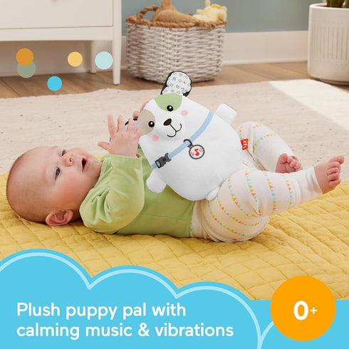 Fisher-Price Baby Plush Toy Calming Vibes Puppy Soother Portable Sound Machine for Newborns...