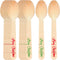 100 Pack Christmas Disposable Wooden Spoons Merry Christmas Pattern Spoons Candy Cane Merry Christmas Wooden Tasting Spoons for Cake Hot Chocolate...