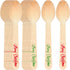 100 Pack Christmas Disposable Wooden Spoons Merry Christmas Pattern Spoons Candy Cane Merry Christmas Wooden Tasting Spoons for Cake Hot Chocolate...