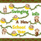 92Pcs Wild Animals Back to School Bulletin Board Set Wild Monkeys Swinging Into A New School Year Monkey Bananas Cutouts Vine Borders Preschool Ki...