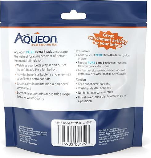 Aqueon Pure Betta Beads, Pink...