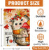 Hello Fall Hedgehog Decorative Garden Flag, Autumn Maple Leaves Mushroom Yard Outside Home Decorations, Seasonal Burlap Outdoor Small Decor Double...