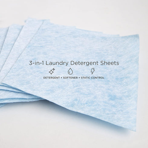 Travel Friendly Laundry Detergent Soap Sheet-No Scent (20 Loads of Laundry) Laundry Sheets are More Efficient Than Powders Pods Pacs or Liquids TS...