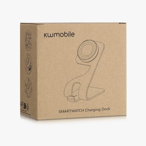 kwmobile Charging Station Compatible with Huami T-Rex 2 / T-Rex Ultra/GTR 4 / GTS 4 / GTR 3 / GTS 3 - Charger Dock Metal Stand with Cable - Black/...