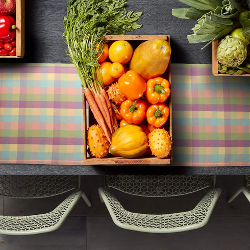 Urban Villa EasterTable RunnerEaster Collection 100% Cotton Fused Table Runner Easter Special Over Sized 14" x72'' Inches Easter Colors Buffalo Ch...