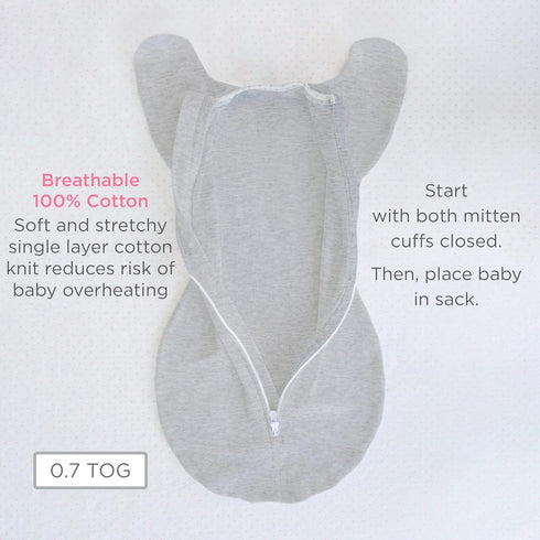 SwaddleDesigns Transitional Swaddle Sack, Arms Up Half-Length Sleeves & Mitten Cuffs, Swaddle for Newborn Transition to Baby Sleep Sack Wearable B...