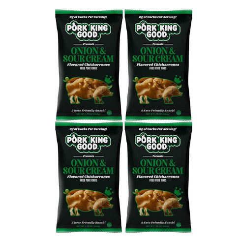Pork King Good Pork Rinds (Chicharrones) (Onion & Sour Cream, 4 Pack)...