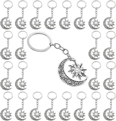 PHAETON 20PCS Moon and Sun keychain Moon keychain Sun Jewelry Pendant Moon and Sun keyring for Lover Gift...