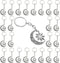 PHAETON 20PCS Moon and Sun keychain Moon keychain Sun Jewelry Pendant Moon and Sun keyring for Lover Gift...