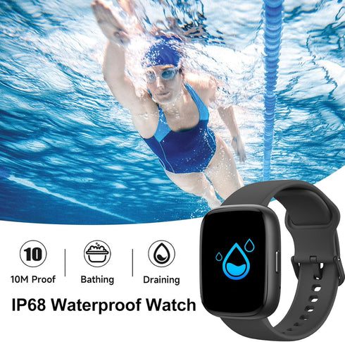 Smart Watch Bulit in Alexa 1.83" Smartwatch for Men Women IP68 Waterproof, 100+ Sport Modes Fitness Activity Tracker, Support swimming Heart Rate ...
