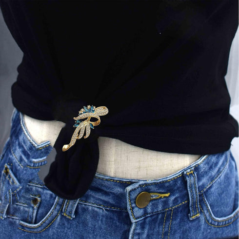 Ribbon Knot Brooches for Women - 2Pcs Premium Crystals Rhinestones Brooches with Silver Tone - Great for Wife,Sisters,Friends,Daily Wear or Dating...