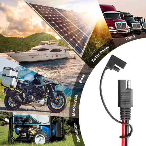 14AWG SAE to SAE Extension Cable Quick Disconnect Wire Harness SAE Connector Adapter Cable SAE Extension Cord for Solar Panel, Battery, Motorcycle...