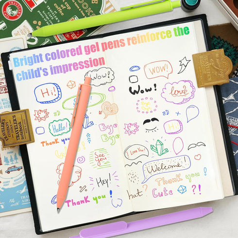 Gel Pens 12 Colors Retractable Quick Dry Ink Pens Fine Point 0.7mm, Smoooth Writing Pens Multicolor for Journaling, Drawing, Doodling, and Note Ta...