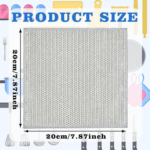 Multifunctional Non Scratch Wire Dishcloth, Multipurpose Wire Dishwashing Rags for Wet and Dry, Wire Washing Cleaning Cloth Scrubbing Pads for Kit...