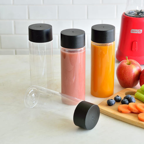 Youngever 8 Pack 10 Ounce Plastic Juice Bottles with Caps, Drinking Bottles with Lids, Beverage Containers...