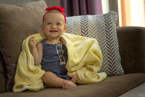 Luxuriously Soft Baby Blanket - Youthful Yellow - 30" x 40" - Super Soft Blanket for Girls and Boys | Receiving Blanket | Ideal for Newborns, Crib...