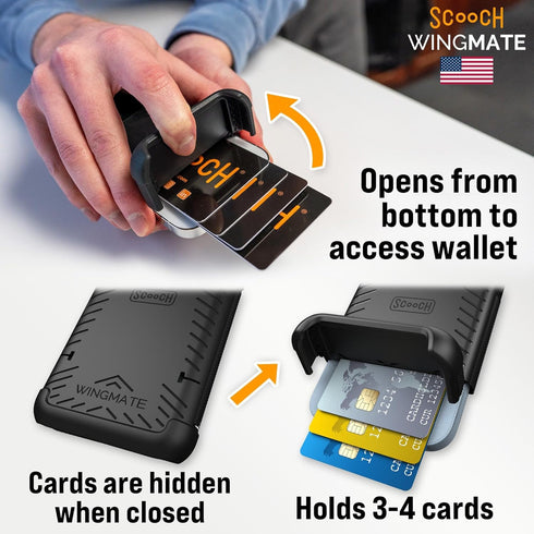 Scooch for iPhone 11 Case with Card Holder, Wingmate Wallet Case with Hidden Card Slot and RFID Protection for 3 Cards, 10-Foot Drop Protection, B...
