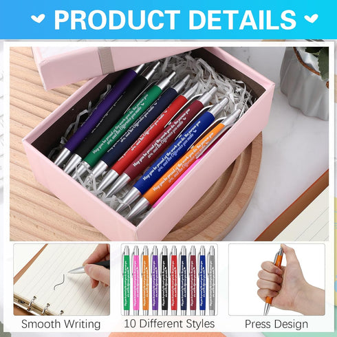 50 Pcs Inspirational Pen Bulk Motivational Ballpoint Pen Metal Black Ink Pen with Saying Encouraging Pen for Teacher Coworker Appreciation Gift Of...