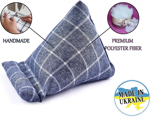 Handmade Phone Pillow Holder - The Wedge Mobile Device Stand - Soft Fabric Phone Stand for All iPhones, All Smartphones! 7 x 6.1 x 5.5 Inches (Gra...