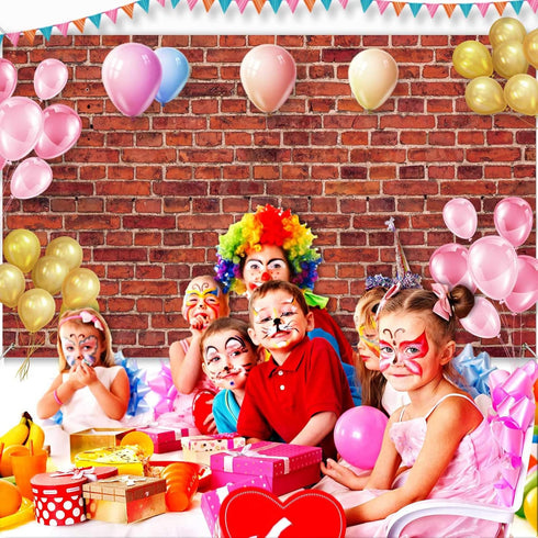 Red Brick Wall Party Backdrop, Large Fabric Red Brick Sign Photo Backdrops Background for Baby Shower Birthday Party Wedding Graduation Home Decor...