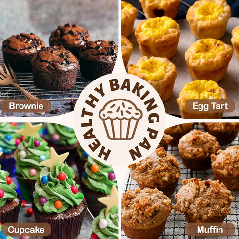 Silicone Muffin Pan - 12 Cups Muffin Baking Mold With Reinforced Stainless Steel Frame Inside, Non-stick Bakeware Durable Baking Mold Cupcake Mold...