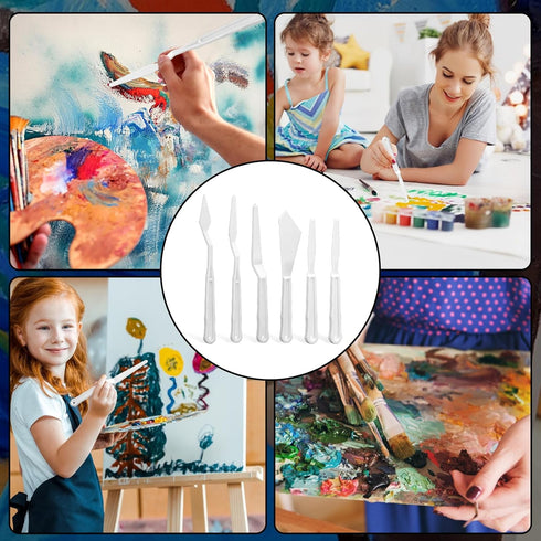 30Pcs Plastic Spatula Palette Knives, Palette Knife Set Thin and Flexible Art Knife Tools Pallet Knife for Acrylic Paint Painting Knife Mixing,Spr...